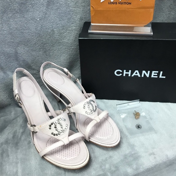 CHANEL Shoes - CHANEL SNAKE SKIN OPEN TOE SANDALS SZ 41EU/11US